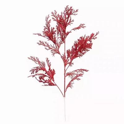 China Real Touch Smelling 2022 Latest High Simulation Artificial Flower Cypress Leaf For Wedding Decoration Ceiling Decorations for sale