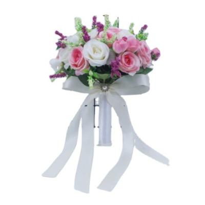 China Real Touch Feeling Competitive Price Wedding Decoration Supplies Wholesale Bridal Bridesmaid Holding Artificial Flower Wedding Silk Bouquet for sale