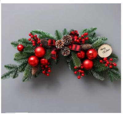 China Durable Rattan Horn Wreath Christmas Tree Garland Christmas Decorations Doorway Hotel Mall Stage Hanging Layout for sale