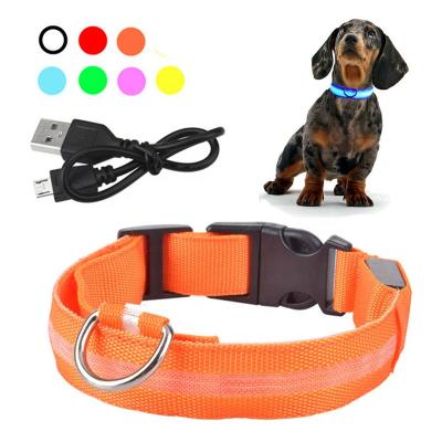 China Rechargeable Led Dog Collar Light USB Flashing Lights Rechargeable Dog Collars Glowing In Dark Makes Pets Safe From Danger At Night for sale