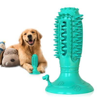 China Amazon TPR Suction Cup Interactive Pet Toy Dog Chew Stick Squeak Viable Hot Selling Dog Molar Toy for sale