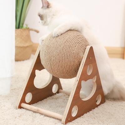 China S Size Interactive Cat Toy Scratching Balls Cat Scratcher Sisal Viable Rope Ball Toy for sale