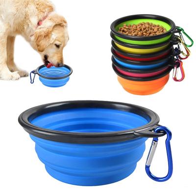 China Portable 450ml Sustainable Personalized Collapsible Water Bowls For Cats Dogs Silicone Pet Collapsible Bowl for sale