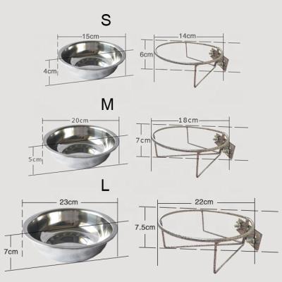 China Best Selling Sustainable Cat Feeder Wall Mount Water Hanging Stainless Steel Pet and Food Bowls for sale