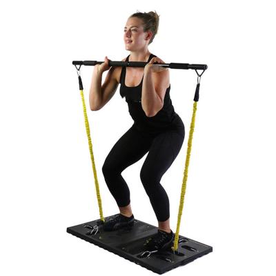 China Portable Gym Workout Bench Home Resistance Bands Folding Portable Bar Full Body Body Boss for sale