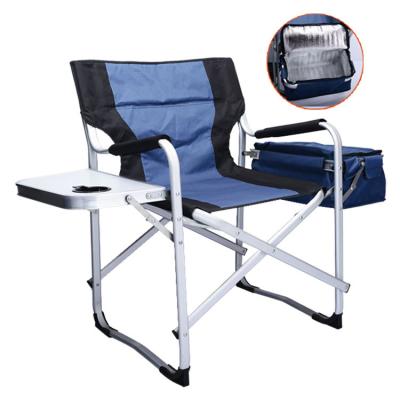 China Modern Executive Aluminum Frame Folding Beach Chair With Side Table And Cooler Bag for sale