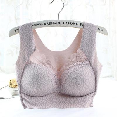 China Plus Size Antibacterial Seamless Vest Push Up Underwear 5XL Thin Wire Full Cup Full Lace Free Bra for sale