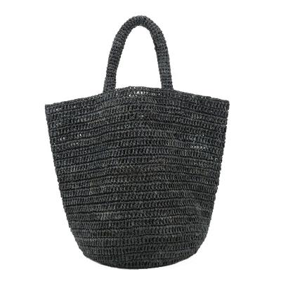 China Straw Mesh Bag Handcrafted Straw Shoulder Summer Tote Bag Straw Crochet Raffia Fashion Raffia Tote Bag for sale