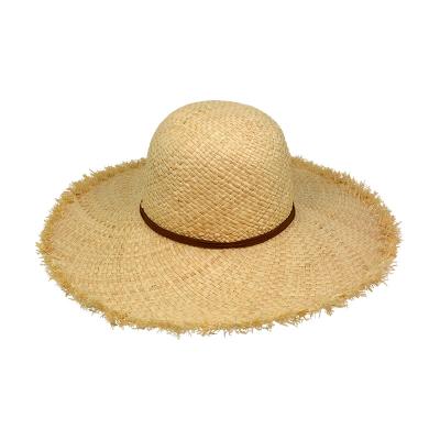 China 2020 New Summer Fashion Big Brim Beach Sun Hats Ladies Black And White Stripes Women Checked Floppy Straw Hat for sale