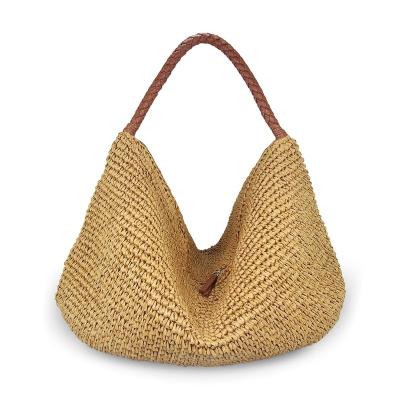 China Straw Tote Bag Handmade Woven Straw Bag Large Capacity Women's Handbag Custom Tote Bag for sale