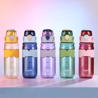 China 600ML Transparent Logo Viable Custom Plastic Water Bottle For Fitness Sport Gym for sale