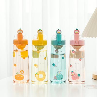 China Sustainable Cute Design Printed BPA Free Food Grade Plastic Drinking Bottle For Kids for sale