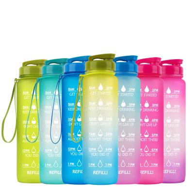 China Ttitan Sport 500ML-1000ML Gym 32oz Motivational Viable Motivation Water Bottle BPA Free Water Bottles With Time Marker for sale