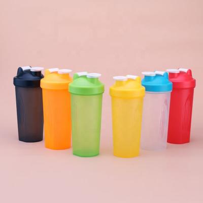 China Customized GYM Viable Logo Color 600ML Sports Water Bottle Shaker With Mixing Ball Protein Shaker Bottle for sale