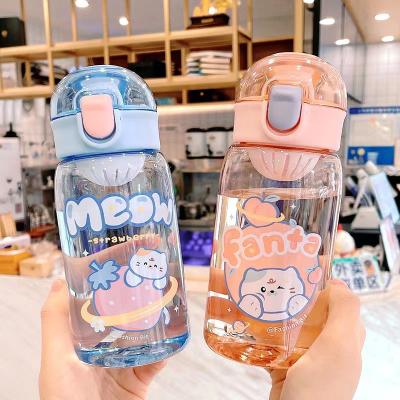 China Sustainable Logo Plastic Water Bottle Cute School Custom Water Bottle For Kids for sale