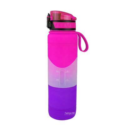 China Customized Viable Amazon Product Water Bottles Tritan 32oz Plastic Bottle With Silicone Sleeve Protective Sport Water Bottle BPA Free for sale