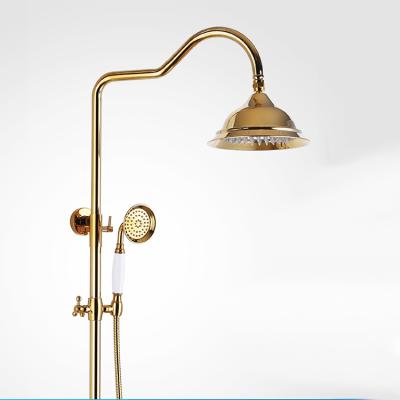 China Floor Stand Faucets Adjustable Interchangeable Shower Head Bathroom Toilet Shower Brass Copper Set for sale