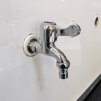 China Cheap Metered Faucets Factory OEM Chromed Bibcock Single Open Quick Open Wall Mounted Washing Machine Faucet Handle Cold Water Garden Zinc Zinc Bibcock for sale