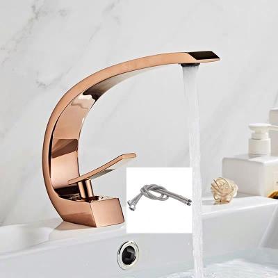 China Single Lever Basin Mixer Taps Antique Gold Waterfall Mixer Tap Basin Mixer Tap for sale