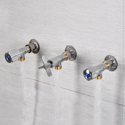 China Factory Price Chrome Angle Valve Toilet 1/2 Lavatory Faucet Angle Stop Valve Industrial Brass Copper Bathroom for sale