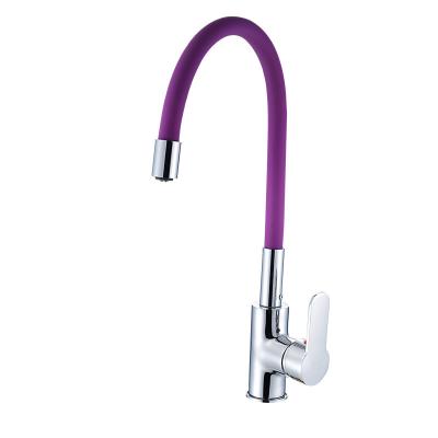 China Africa Faucets Chrome Zinc Alloy Long Neck Silicone Thermostatic Colored Tube Kitchen Faucet Mixer Tap Flexible Hot And Cold Faucet For Sink for sale