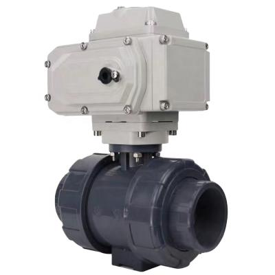 China 2021high general efficiency 220V 1 inch PVC plastic thread electric water ball valves for sale