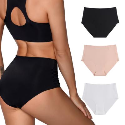 China High Waist Breathable Hot Selling DLM High Waist Seamless Women's Seamless Nudity Panties Women's Nylon Diet Sexy Short Underwear for sale