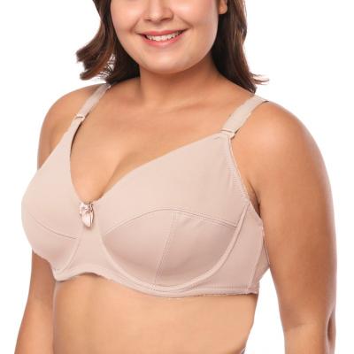 China DLM Breathable Ultrathin Plus Size Ladies Underwear Comfortable Breathable Bralette Ultra Lift Up Full Cup D-F Plus Size Bra for sale