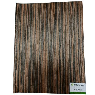 China Contemporary natural wood veneer texture ebony wood racket table chair wall decoration price for sale