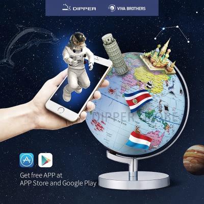 China Cartoon Design Rotating Globe for Kids Realistic 3D Dipper Scenes, Augmented Reality World Geography Educational Globe for sale