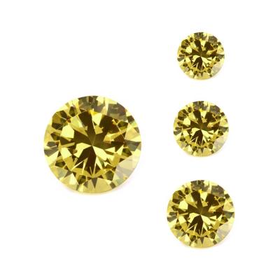 China Fire Xygems Color Set Or Wholesale Price Round Brilliant Cut Yellow Zirconia Stone for sale