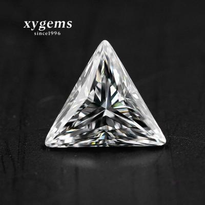 China Color Play Or Fire Xygems Triangle Shaped White CZ Stone For Jewelry Making From Wuzhou Gemstone City for sale