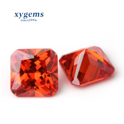 China Orange Color Game Or Fire Machine Cut 3x3-10x10mm High Grade CZ Stone Price Per Carat Zircon for sale