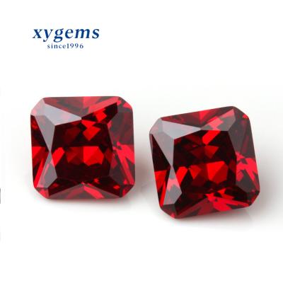 China Fire Xygems Square Octagon Color Set or Princess Cut Garnet Synthetic Loose Gemstone for sale