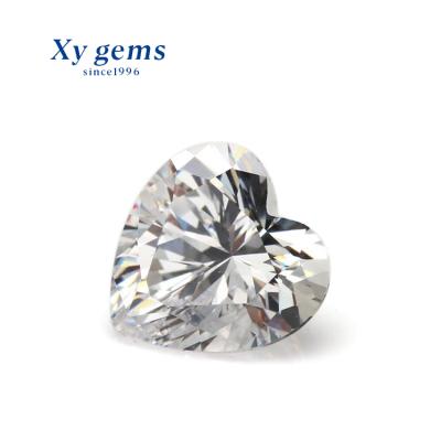 China Color Play or Fire Wholesale Brilliant Cut White Heart Loose Shape Zircon Stones for sale