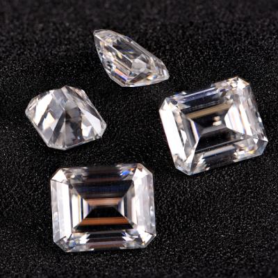 China Diamond Color VVS Moissanite Heat Resistant / Sparkle Xiangyi Emerald Cut D Loose White Stones for sale