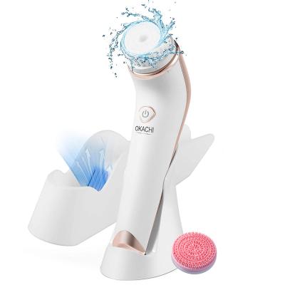 China DEEP CLEANSING Drop Shipping Rechargeable Electric Exfoliating Detergent Spin Face Brush Mini Facial Cleansing Brush for sale