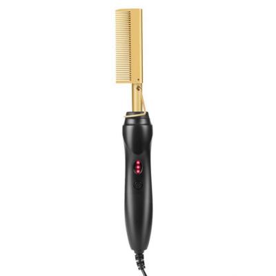 China Wholesale Household Blinged Out Portable CE Certification 200--500f Mini Black Electric Hot Comb Hair Straightener Brush for sale