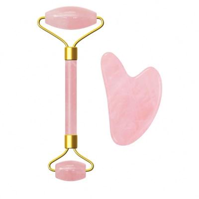 China Jade Massage Roller Gua Sha Tip Set Gouache Scraper Massage Tool Jade Roller Face Massager Gua Sha Blood Vessel Removal for sale