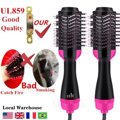 China Flat Electric Hair Straightener Brush Hot Air Brush Selection Comb One Step Private Label Hair Brush Hot Iron Airbrush for sale