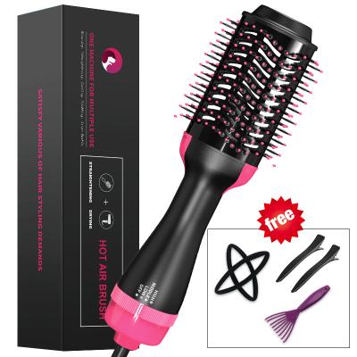 China Ionic Drop Shipping Negative Ion One Step Hair Dryer Volumizer Hot Air Hair Straightener Brush for sale