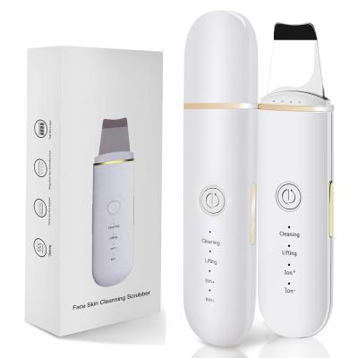 China Wholesale Beauty Equipment Dermabrasion Ion Ultrasonic Skin Scrubber Facial Cleansing Personal Care Beauty Pore Acne Remover for sale