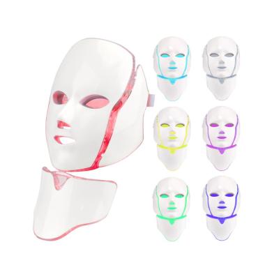 China Pigment Removal New Design 7 Colors LED Facial Mask With Neck Piece For Skin Rejuvenation Wrinkle Removal for sale