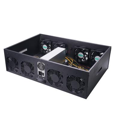 China With Fan JOEGE 8 Slots 847 Motherboard Frame Installation S37 System 8 Cards Motherboard Case With 8 Adjustable Fans GPU Case for sale