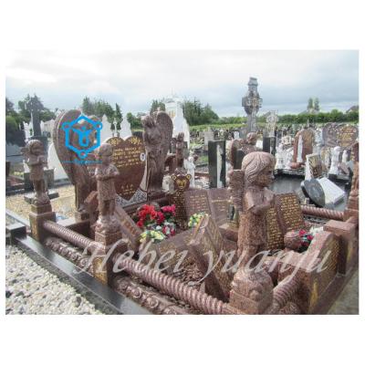 China Modern Custom Luxury Cemetery Tombstones And Monuments Headstones With Cherub Sculpture for sale