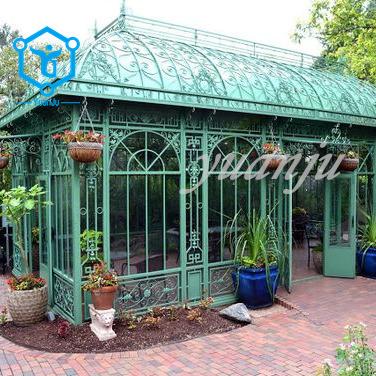 China Antirust large gazebo wrought iron glass gazebo outdoor wrought iron gazebo for sale for sale