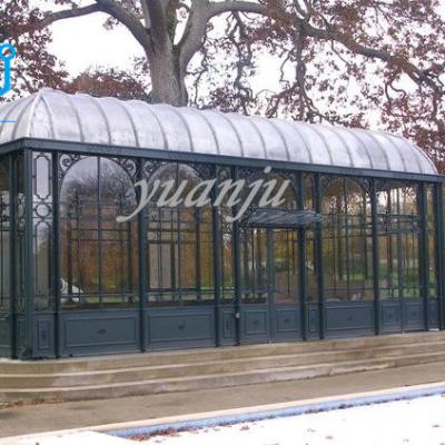 China Antirust ornamental garden used  wrought iron gazebos with glass for sale