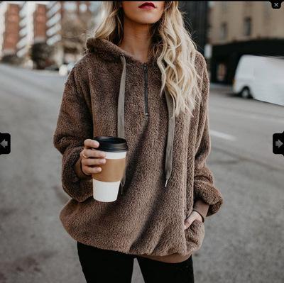 China Anti-wrinkle wool fleece fashion hoodie long sleeve blazer in plain color for women wool fleece for sale