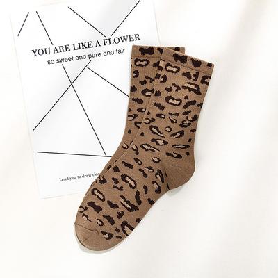 China Breathable leopard print socks fashion new women's individual originality heap heap in cylinder design leopard print wholesale socks for sale