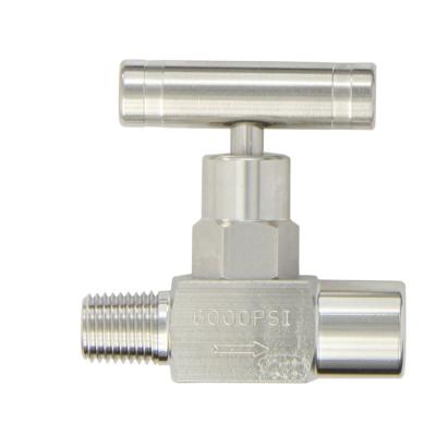 China NV-SS-1/4-GS-180-MXF 316 General Gauge Stainless Steel Straight Needle Valve for sale